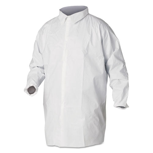 Image of KleenGuard KCC 44445 A40 Liquid And Particle Protection Lab Coats, 2x-Large, White, 30/carton