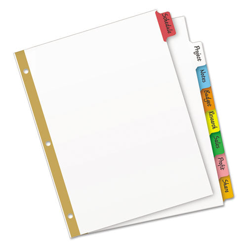 Image of Avery® 23079 Write and Erase Big Tab Paper Dividers, 8-Tab, 11 x 8.5, White, Assorted Tabs,1 Set
