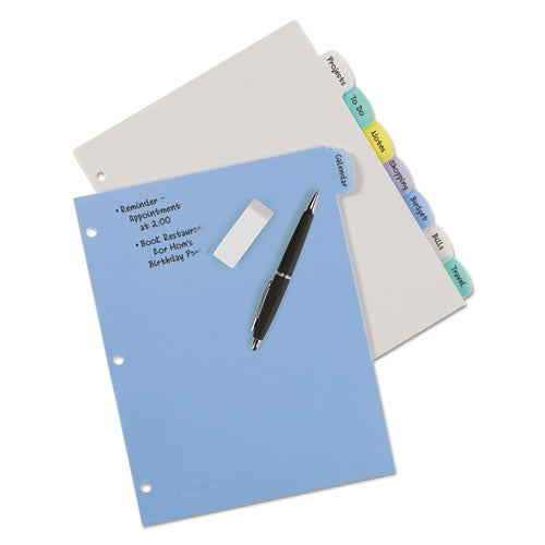 Image of Avery® 16171 Write and Erase Big Tab Durable Plastic Dividers, 3-Hole Punched, 8-Tab, 11 x 8.5, Assorted, 1 Set
