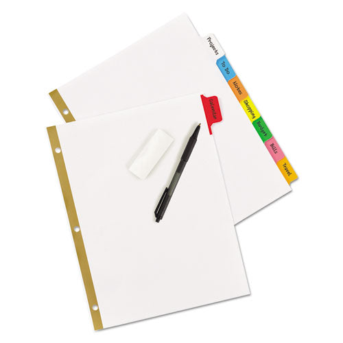 Image of Avery® 23079 Write and Erase Big Tab Paper Dividers, 8-Tab, 11 x 8.5, White, Assorted Tabs,1 Set
