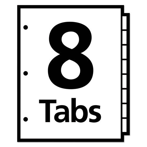 Image of Avery® 23079 Write and Erase Big Tab Paper Dividers, 8-Tab, 11 x 8.5, White, Assorted Tabs,1 Set