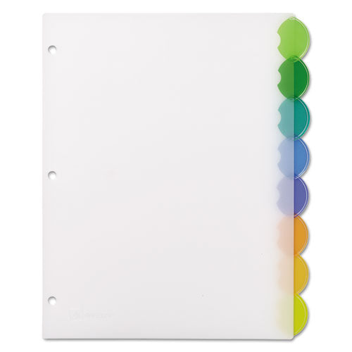 Image of Avery® 11201 Insertable Style Edge Tab Plastic Dividers, 8-Tab, 11 X 8.5, Translucent, 1 Set