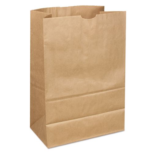 Image of Ross & Wallace Paper Products 110416 Grocery Paper Bags, 1/6 BBL Size, 40# Basis Weight, 12" x 7" x 17", Kraft, 400/Bundle