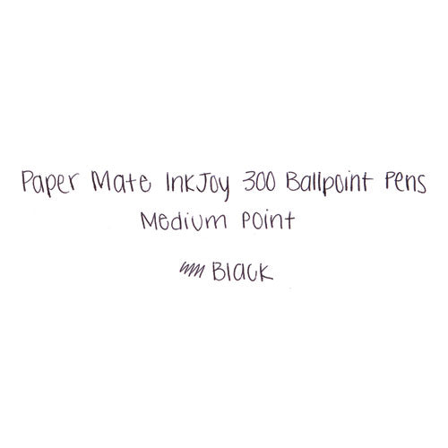 Image of Paper Mate® 1951260 InkJoy 300 RT Ballpoint Pen, Retractable, Medium 1 mm, Black Ink, Black Barrel, Dozen