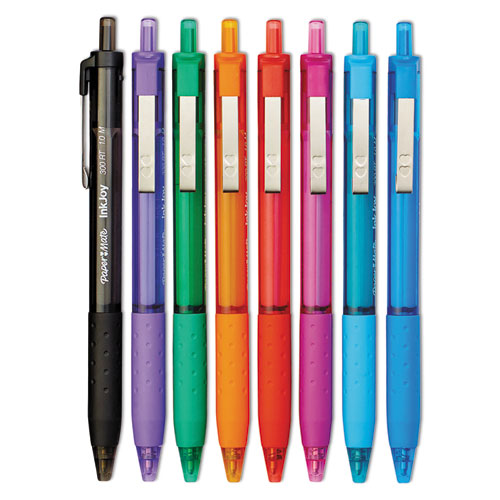 Image of Paper Mate® 1945921 InkJoy 300 RT Ballpoint Pen, Retractable, Medium 1 mm, Assorted Ink and Barrel Colors, 8/Pack