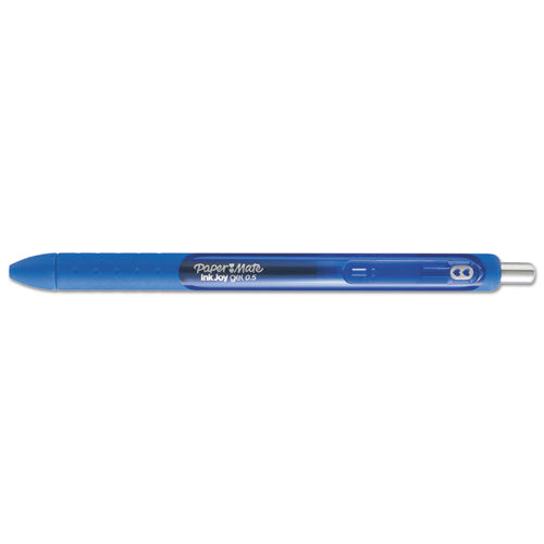 Image of Paper Mate® 1951722 InkJoy Gel Pen, Retractable, Fine 0.5 mm, Blue Ink, Blue Barrel, Dozen