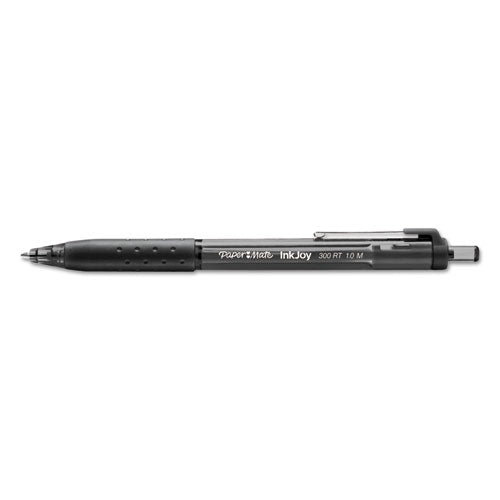 Image of Paper Mate® 1945925 InkJoy 300 RT Ballpoint Pen, Retractable, Medium 1 mm, Black Ink, Black Barrel, 24/Pack