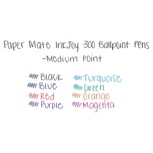 Image of Paper Mate® 1945921 InkJoy 300 RT Ballpoint Pen, Retractable, Medium 1 mm, Assorted Ink and Barrel Colors, 8/Pack