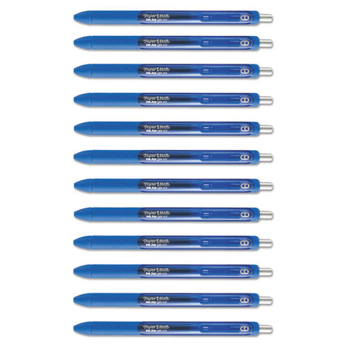 Image of Paper Mate® 1951722 InkJoy Gel Pen, Retractable, Fine 0.5 mm, Blue Ink, Blue Barrel, Dozen
