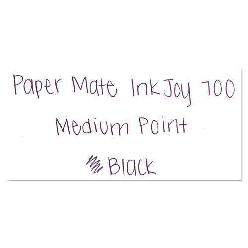 Image of Paper Mate® 1951347 InkJoy 700 RT Ballpoint Pen, Retractable, Medium 1 mm, Black Ink, White/Gray Barrel, Dozen