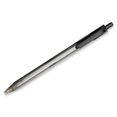 Image of Paper Mate® 1951254 InkJoy 100 RT Ballpoint Pen, Retractable, Medium 1 mm, Black Ink, Smoke/Black Barrel, Dozen