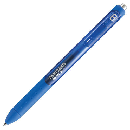 Image of Paper Mate® 1951722 InkJoy Gel Pen, Retractable, Fine 0.5 mm, Blue Ink, Blue Barrel, Dozen