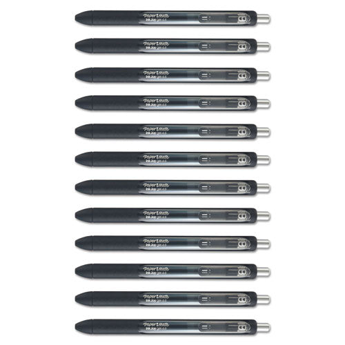 Image of Paper Mate® 1951720 InkJoy Gel Pen, Retractable, Fine 0.5 mm, Black Ink, Black Barrel, Dozen
