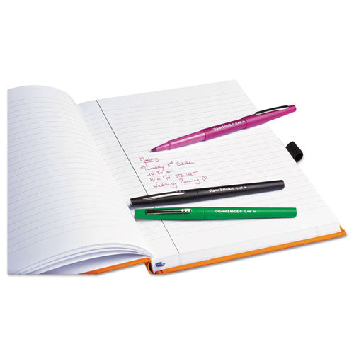 Image of Paper Mate® 1921070 Point Guard Flair Felt Tip Porous Point Pen, Stick, Medium 0.7 mm, Black Ink, Black Barrel, 36/Box