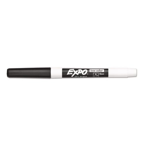Image of EXPO® 86001A Low-Odor Dry-Erase Marker, Fine Bullet Tip, Black, Dozen