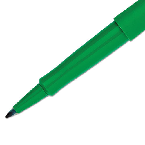 Image of Paper Mate® 8440152 Point Guard Flair Felt Tip Porous Point Pen, Stick, Medium 0.7 Mm, Green Ink, Green Barrel, Dozen