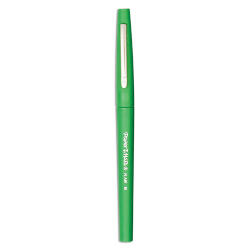 Image of Paper Mate® 8440152 Point Guard Flair Felt Tip Porous Point Pen, Stick, Medium 0.7 Mm, Green Ink, Green Barrel, Dozen