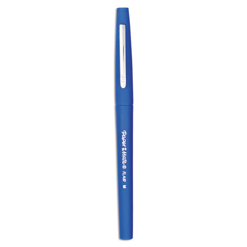 Image of Paper Mate® 8410152 Point Guard Flair Felt Tip Porous Point Pen, Stick, Medium 0.7 Mm, Blue Ink, Blue Barrel, Dozen