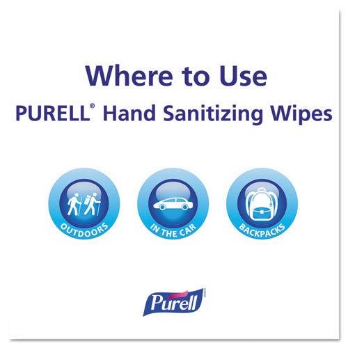 Image of PURELL® 9111-12 Premoistened Hand Sanitizing Wipes, 5.78 x 7, Fresh Citrus, White, 100/Canister, 12 Canisters/Carton