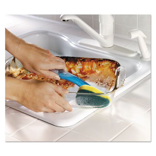 Image of Scotch-Brite® 650-4 Soap-Dispensing Dishwand, 2.5 X 9.5, Yellow/green, 4/carton