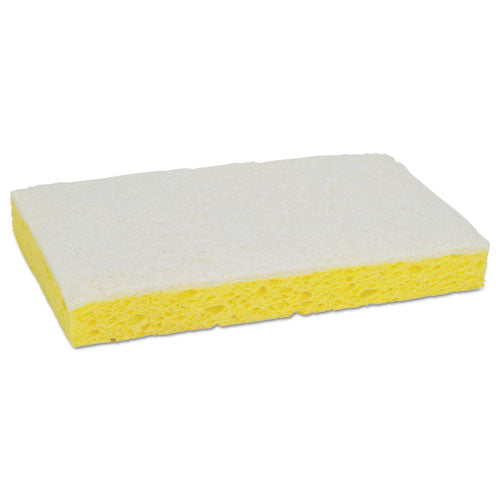 Image of Scotch-Brite PROFESSIONAL 63 Light-Duty Scrubbing Sponge, #63, 3.6 X 6.1, 0.7" Thick, Yellow/white, 20/carton