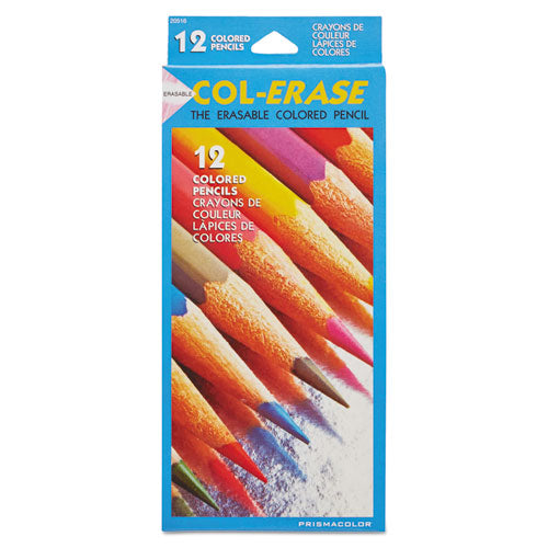 Image of Prismacolor® 20516 Col-Erase Pencil with Eraser, 0.7 mm, 2B, Assorted Lead and Barrel Colors, Dozen