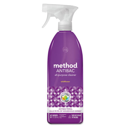 Image of Method® MTH01454 Antibac All-Purpose Cleaner, Wildflower, 28 Oz Spray Bottle, 8/carton