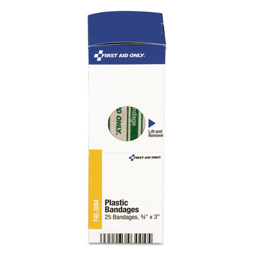 Image of First Aid Only FAE-3004 Smartcompliance Plastic Bandages, 0.75 X 3, 25/box