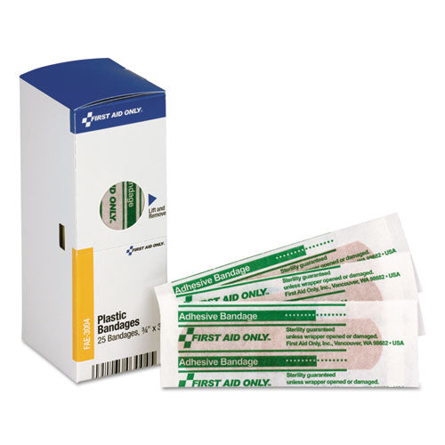 Image of First Aid Only FAE-3004 Smartcompliance Plastic Bandages, 0.75 X 3, 25/box