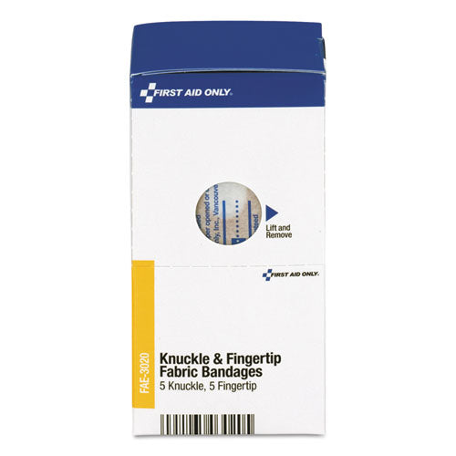 Image of First Aid Only FAE-3020 Knuckle And Fingertip Bandages, Sterilized, 5 Knuckle, 5 Fingertip, 10/box