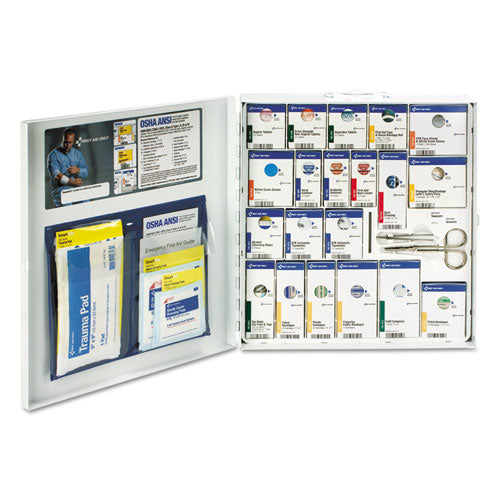 Image of First Aid Only FAO746000021 ANSI 2021 SmartCompliance General Business First Aid Station for 50 People, with Medication, 241 Pieces, Metal Case