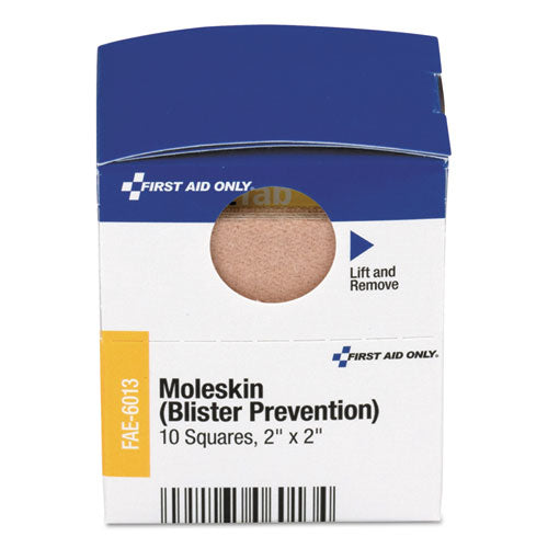 Image of First Aid Only FAE-6013 Smartcompliance Moleskin/blister Protection, 2" Squares, 10/box