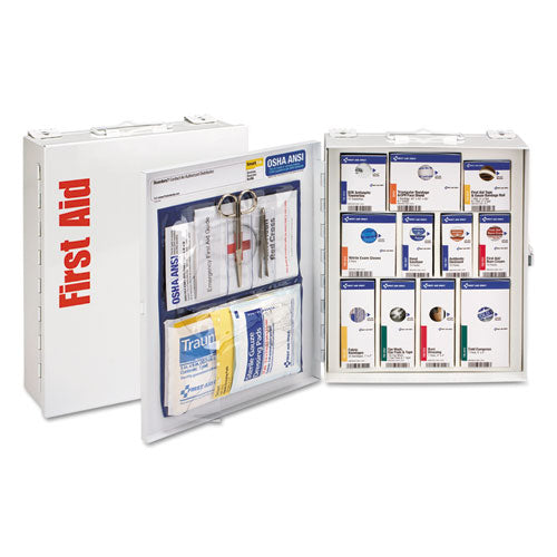 Image of First Aid Only FAO90578021 ANSI 2021 SmartCompliance General Business First Aid Station for 25 People, without Medication, 94 Pieces, Metal Case