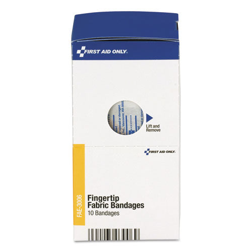 Image of First Aid Only FAE-3006 Smartcompliance Fingertip Bandages, 1.88 X 2, 10/box
