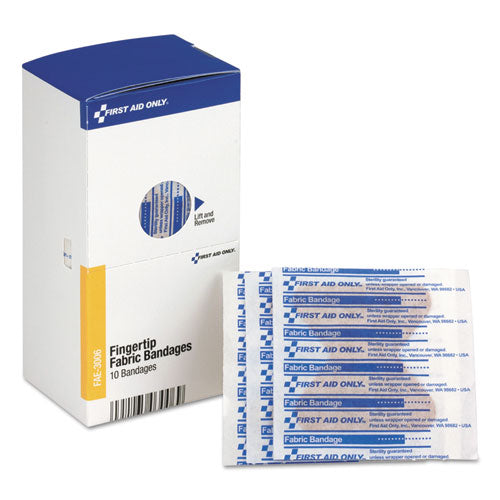 Image of First Aid Only FAE-3006 Smartcompliance Fingertip Bandages, 1.88 X 2, 10/box