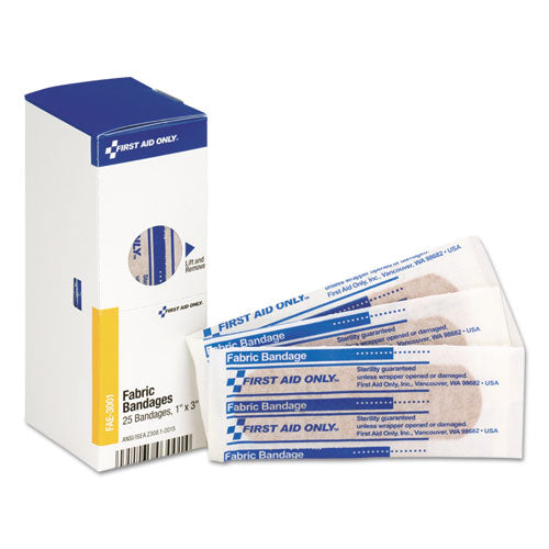 Image of First Aid Only FAE-3001 Smartcompliance Fabric Bandages, 1 X 3, 25/box