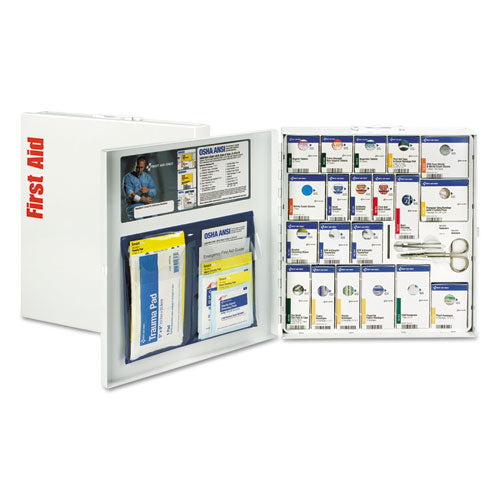 Image of First Aid Only FAO746000021 ANSI 2021 SmartCompliance General Business First Aid Station for 50 People, with Medication, 241 Pieces, Metal Case