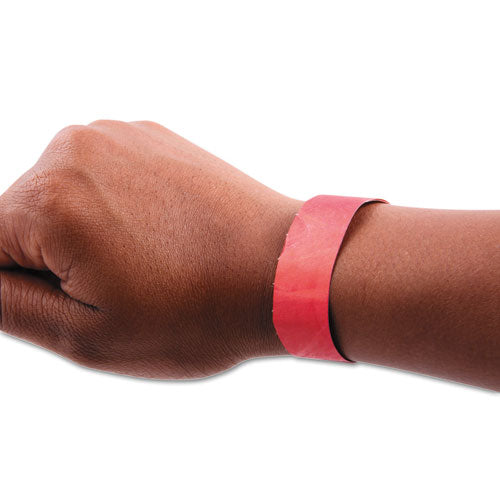 Image of SICURIX® 85020 Security Wristbands, Sequentially Numbered, 10" x 0.75", Red, 100/Pack