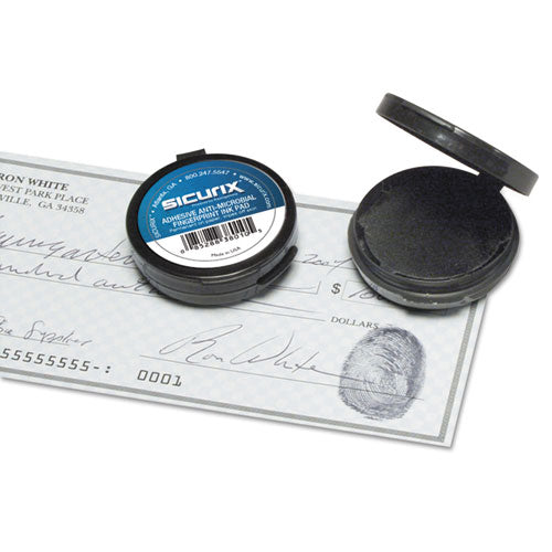 Image of SICURIX® BAU38010 Fingerprint Ink Pad, 1.5" Diameter, Black