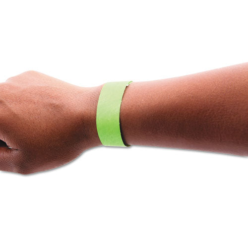 Image of SICURIX® 85060 Security Wristbands, Sequentially Numbered, 10" x 0.75", Green, 100/Pack