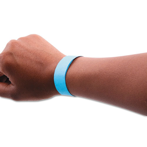 Image of SICURIX® 85030 Security Wristbands, Sequentially Numbered, 10" x 0.75", Blue, 100/Pack