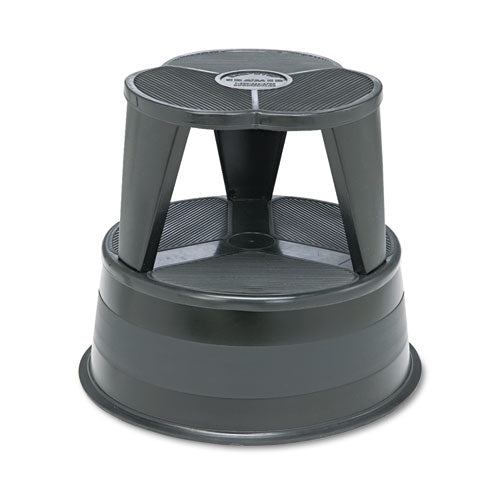 Image of Cramer® 100192 Kik-Step Steel Step Stool, 2-Step, 350 lb Capacity, 16" Diameter x 14.25"h, Black