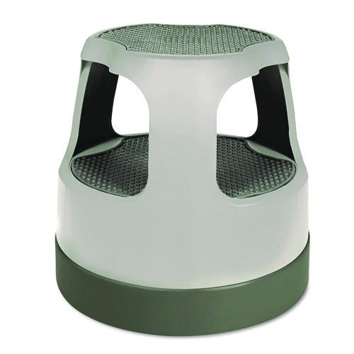 Image of Cramer® 50011PK-82 Scooter Stool, Round, 2-Step, Step and Lock Wheels, 300 lb Capacity, 15" Working Height, Gray