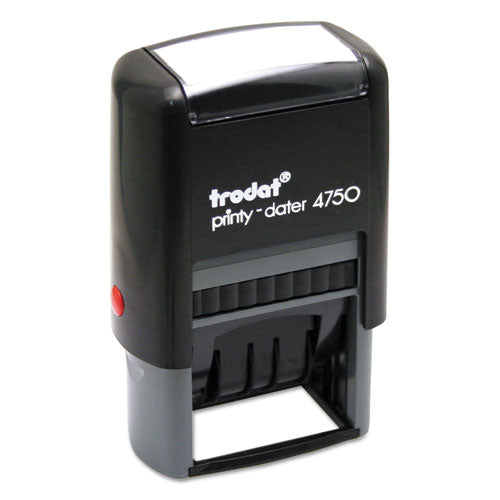 Image of Trodat® E4756 Printy Economy 5-in-1 Date Stamp, Self-Inking, 1.63" x 1", Blue/Red