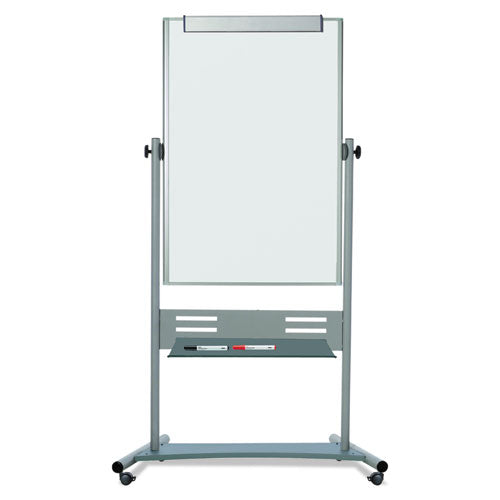 Image of MasterVision® QR5203 Revolver Easel, Vertical Orientation, 35.4" x 47.2", White Surface, Satin Aluminum Frame