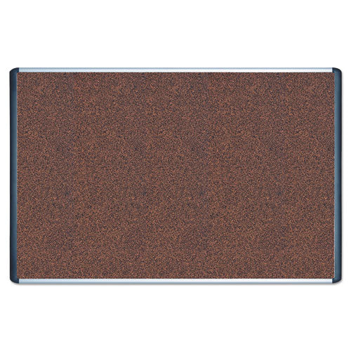 Image of MasterVision® MVI270501 Tech Cork Board, 72" x 48", Tan Surface, Silver/Black Aluminum Frame
