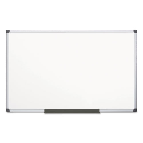 Image of MasterVision® MA2112170MV Value Melamine Dry Erase Board, 48" x 96", White Surface, Satin Aluminum Frame