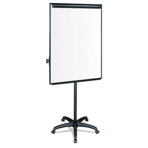 Image of MasterVision® EA4800055 Silver Easy Clean Dry Erase Mobile Presentation Easel, 27.5" x 39", White Surface, Black Aluminum/Steel Frame