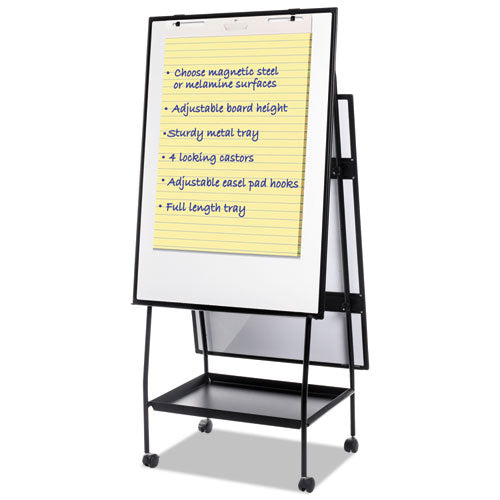 Image of MasterVision® EA49125016 Creation Station Dry Erase Board, 29.5" x 74.88", White Surface, Black Metal Frame