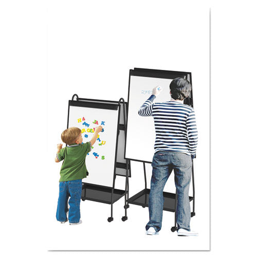Image of MasterVision® EA49125016 Creation Station Dry Erase Board, 29.5" x 74.88", White Surface, Black Metal Frame